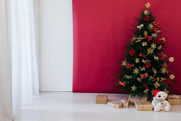Shiny Decorated christmas tree with christmas baubles