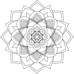 Easy Mandala coloring book simple and basic for beginners, seniors and children. Set of Mehndi flower pattern for Henna drawing and tattoo. Decoration in ethnic oriental, Indian style.