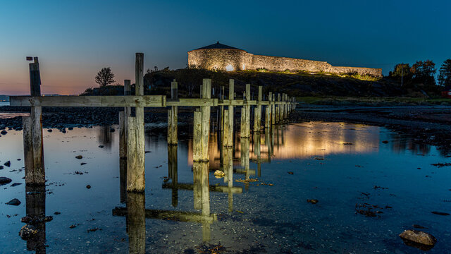 Sunset at Steinvikholmen. A monastery in Trondelag,Norway.

