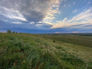 sunset in the mountains