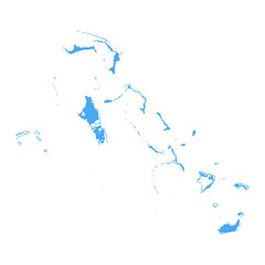 Bahamas Map - Vector Solid Contour