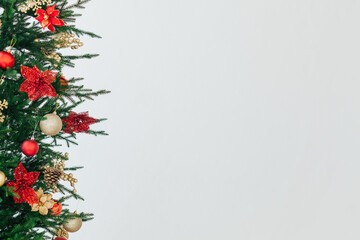 Christmas banner with Christmas tree. Christmas concept with copy space, place for text