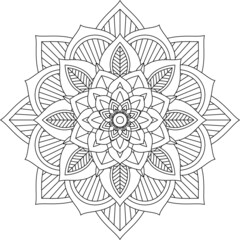 Easy Mandala coloring book simple and basic for beginners, seniors and children. Set of Mehndi flower pattern for Henna drawing and tattoo. Decoration in ethnic oriental, Indian style.