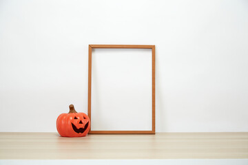 frame with pumpkin desk wall