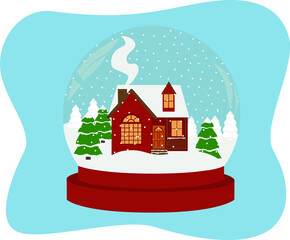 Fototapeta premium Winter with snow in ball