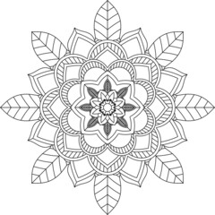 Easy Mandala coloring book simple and basic for beginners, seniors and children. Set of Mehndi flower pattern for Henna drawing and tattoo. Decoration in ethnic oriental, Indian style.