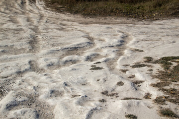 Cretaceous road in the Ukraine, the village of Mogritsa.