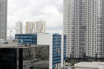 skyscrapers in downtown city
