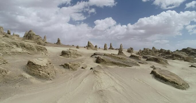 Aerial view of yardang landform landscape in west of china