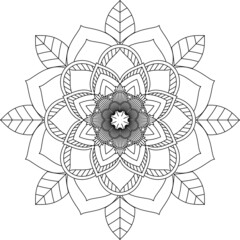 Easy Mandala coloring book simple and basic for beginners, seniors and children. Set of Mehndi flower pattern for Henna drawing and tattoo. Decoration in ethnic oriental, Indian style.