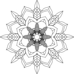 Easy Mandala coloring book simple and basic for beginners, seniors and children. Set of Mehndi flower pattern for Henna drawing and tattoo. Decoration in ethnic oriental, Indian style.