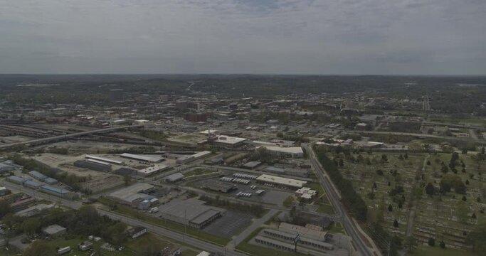 Columbus Georgia Aerial v10 birdseye shot of low rise industrial neighborhood - DJI Inspire 2, X7, 6k - March 2020