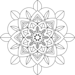 Easy Mandala coloring book simple and basic for beginners, seniors and children. Set of Mehndi flower pattern for Henna drawing and tattoo. Decoration in ethnic oriental, Indian style.