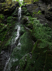 Hungarian mountain waterfall in the forest