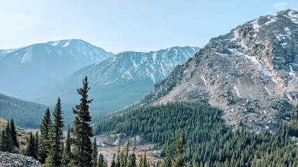 view of snowcapped mountain in the distance