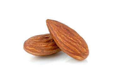 almonds natural roasted isolated on white background