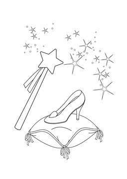 Princess Shoes Coloring Book Page