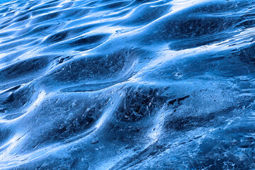 Closeup of blue glacial ice., Iceland