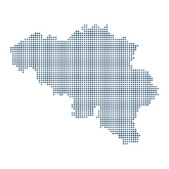 Fototapeta na wymiar Belgium Map - Vector Pixel Solid Contour
