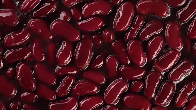 red kidney beans top view rotating