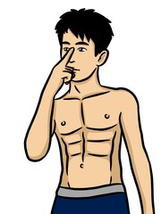 Fototapeta premium cartoon cute man on white background