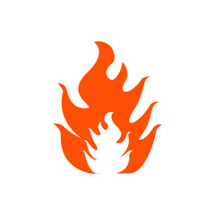 Orange fire signs on white background,vector