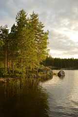Sunset in the beautiful Finnish Lake District, Finland