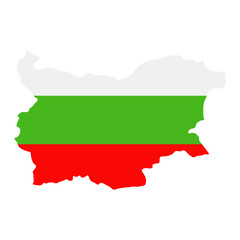 Bulgaria Map Flag Fill Background - Vector illustation