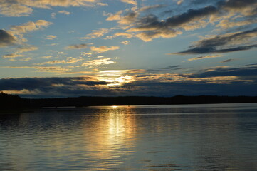 Fototapeta na wymiar Sunset in the beautiful Finnish Lake District, Finland