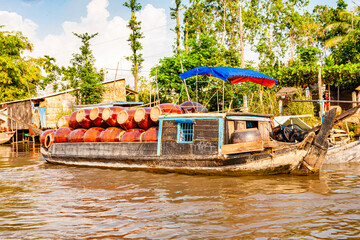 Travel, Vietnam, floating, market, Mekong, eiver, delta
