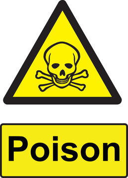 poison warning sign and symbol