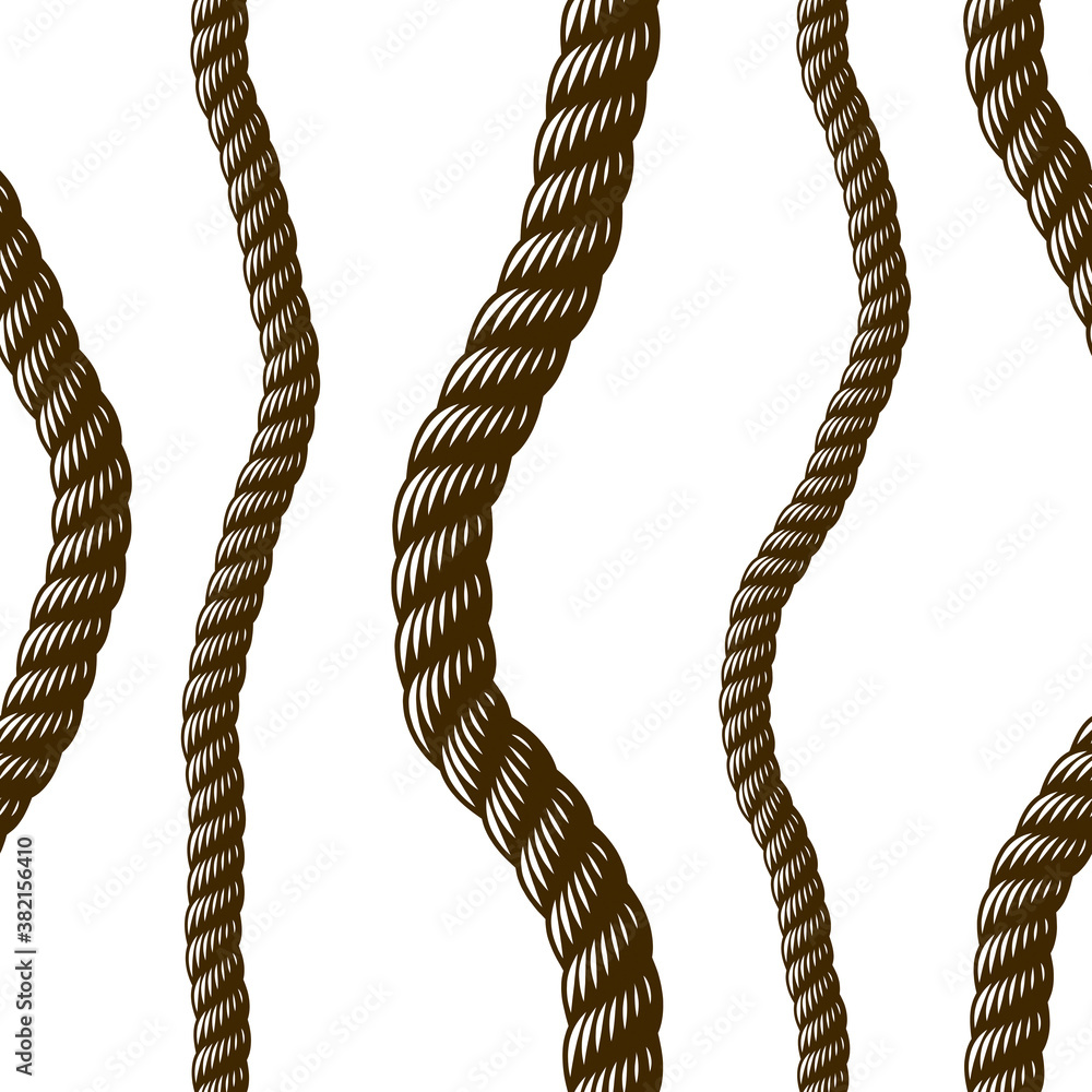 Poster seamless nautical rope pattern vector. endless navy illustration with loop cord lines ornament. navy