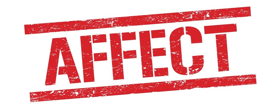 AFFECT text on red vintage lines stamp.