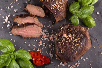 Schilderijen op glas ostrich steak © peterzsuzsa