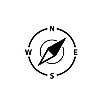 Compass logo icon. North vector arrow orienteering compass map gps navigator