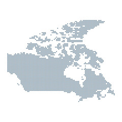 Naklejka premium Canada Map - Vector Pixel Solid Contour