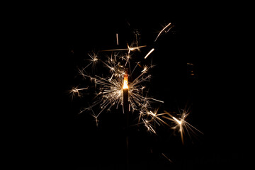 sparkler on black background