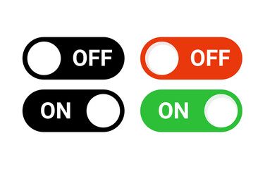 Switch off on button toggle digital turn icon. On off slider activate vector mobile app ui