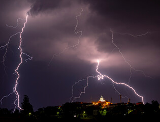 lightning over the city