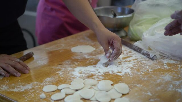 Making of dim sum making of Xiao long boa soup dumplings
