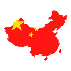 China Map Flag Fill Background - Vector illustation