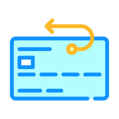 cashback on credit card color icon vector illustration