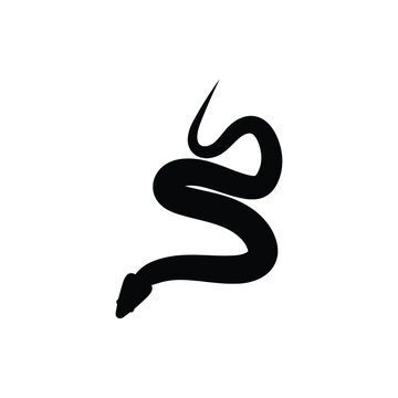 Snake Silhouette Vector Design Illustration.