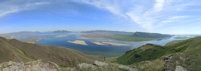 panorama of the river from the hill