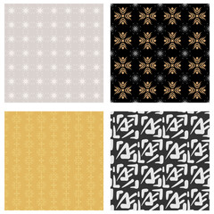 Vector set of decorative background patterns for your design. Wallpaper texture.