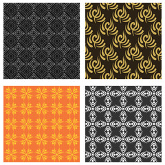 Seamless hand-drawn background patterns for your design. Vectors set
