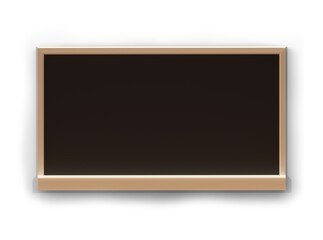 Empty black chalkboard on white background, Image for copy space, bill board wood frame for add text. 3d illustration