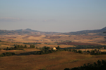 Fototapeta na wymiar The landscape of The Val D'Orcia in Tuscany, Italy