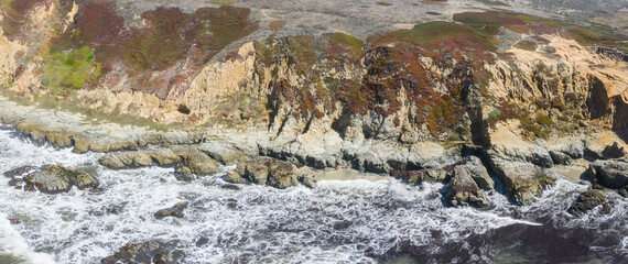 The Pacific Ocean crashes against the rugged and scenic seashore of Northern California. This region, north of San Francisco, is known for its amazing coastal landscapes that extend to Oregon.