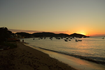 Fototapeta premium Sunset on the stunning Ilha Morro do Sao Paolo island, Brazil
